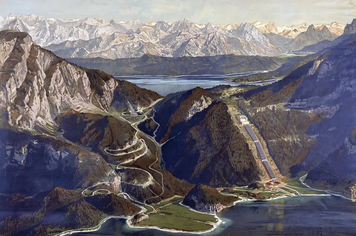 Framed Print : Walchensee power plant in the Bavarian Prealps
