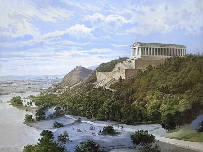 Framed Print : Walhalla is a memorial on the Brauberg in the Bavarian market in Donaustauf