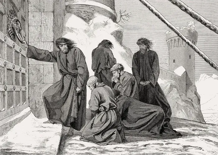 Framed Print : Walk to Canossa, Henry IV, 1050