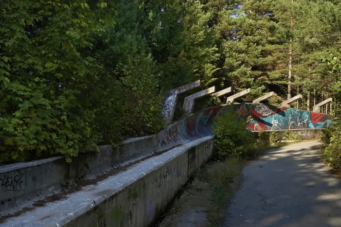 Framed Print : Walk along the historic bobsleigh run Framed Print : Walk along the historic bobsleigh run