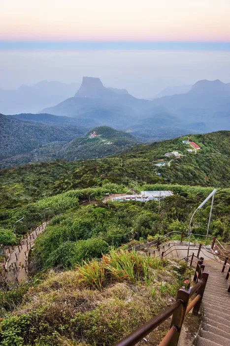 Framed Print : Walking path from Adams peak at sunrise, Sri Lanka