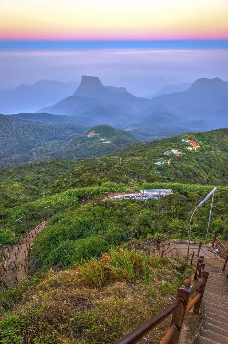 Framed Print : Walking path from Adams peak at sunrise, Sri Lanka