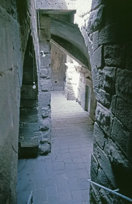 Framed Print : Walkways between theatre and citadel, amphitheatre, citadel, Bosra, Dar'a, Syria, 1987, vintage, retro, old, historic, Asia
