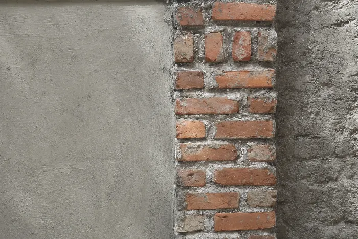 Framed Print : Wall with brick pillar