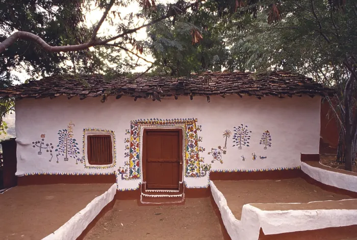 Framed Print : Wall painting sehariya tribe house