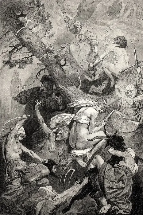 Framed Print : Walpurgis Night, first part of the tragic play Faust by Johann Wolfgang von Goethe