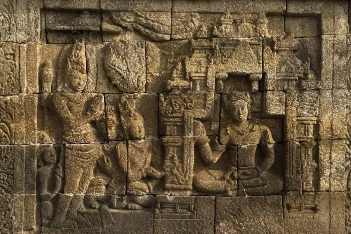 Framed Print : Wandrelief, Buddhist temple complex Borobudur Framed Print : Wandrelief, Buddhist temple complex Borobudur