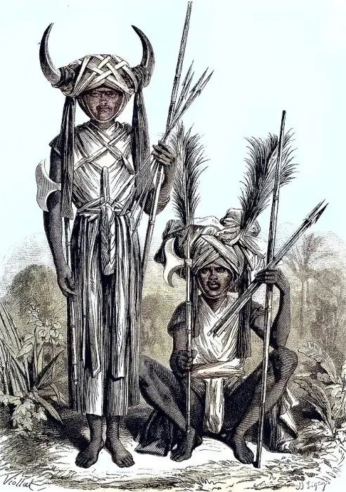 Framed Print : Warriors of the Khonds, are an ethnic indigenous tribal people of India