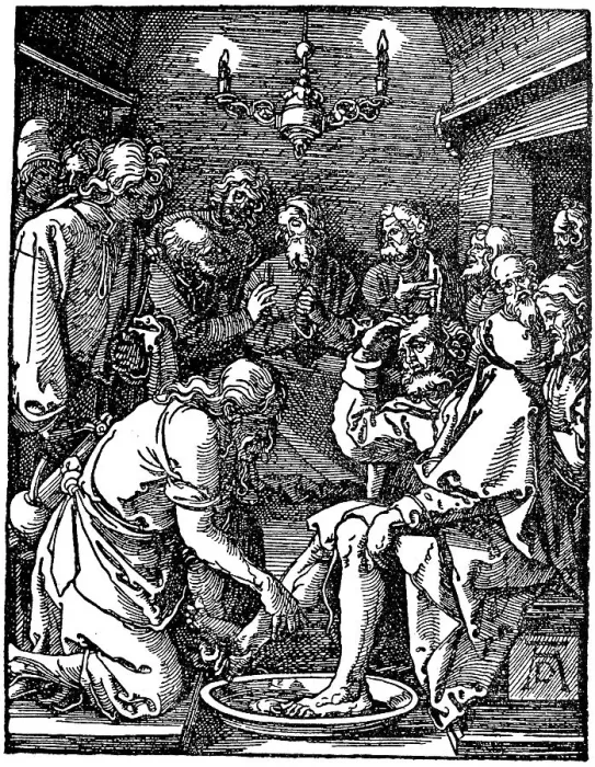 Framed Print : The Washing of the Feet, from The Little Passion by Albrecht Duerer Framed Print : The Washing of the Feet, from The Little Passion by Albrecht Duerer