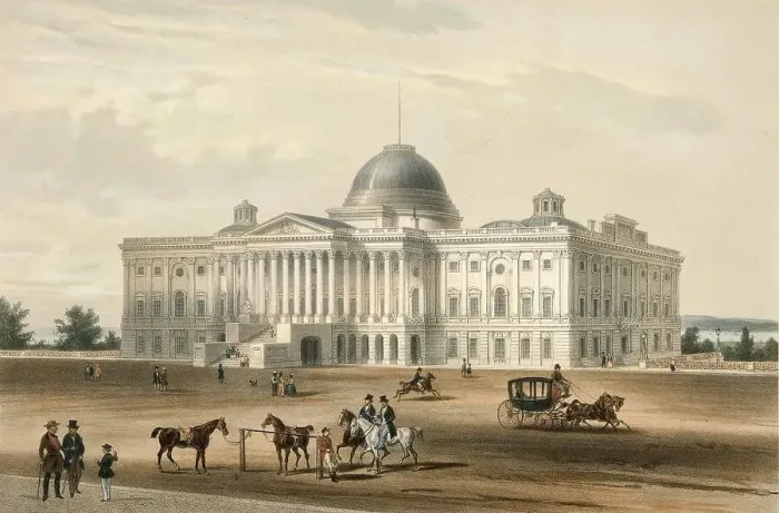 Framed Print : Washington, Capitol, 1848, America