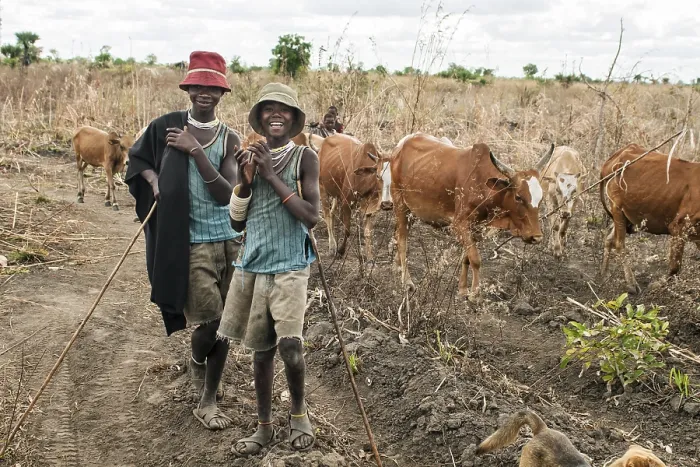 Framed Print : Wasukuma cattle herder boys, Kilombero Valley