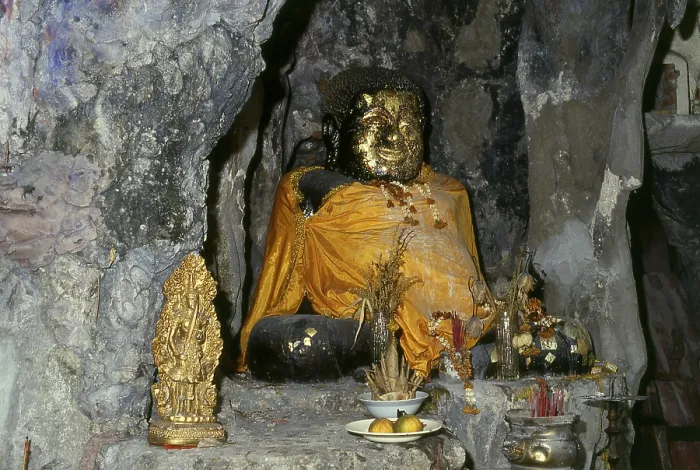 Framed Print : Wat Chakkrawat is famous for its live crocodiles and also a small grotto containing what is called a Buddha shadow