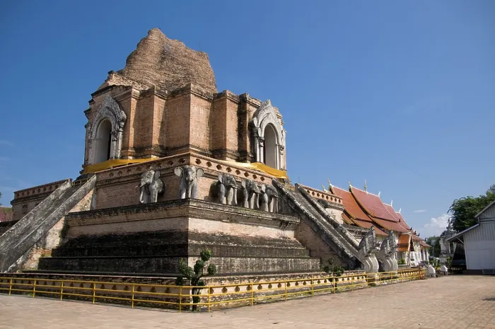 Framed Print : Wat Chedi Luang translates literally from the Thai as Monastery of the Great Stupa