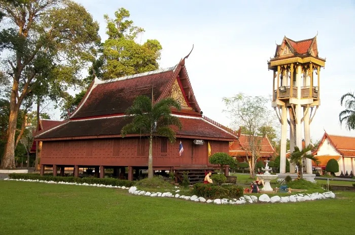Framed Print : Wat Plai Klong, also known as Wat Buppharam