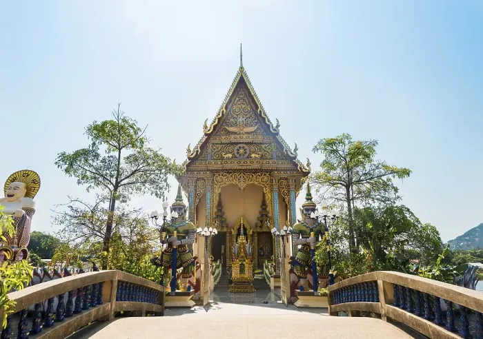 Framed Print : Wat Plai Laem Temple in Ban Bo Phut