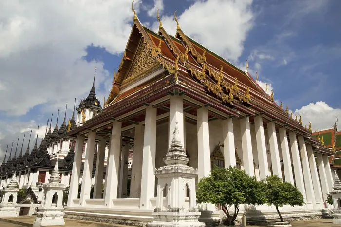 Framed Print : Wat Ratchanatdaram royal temple architecture in Bangkok