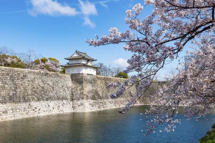 Framed Print : Watch tower at Osaka Castle Wall