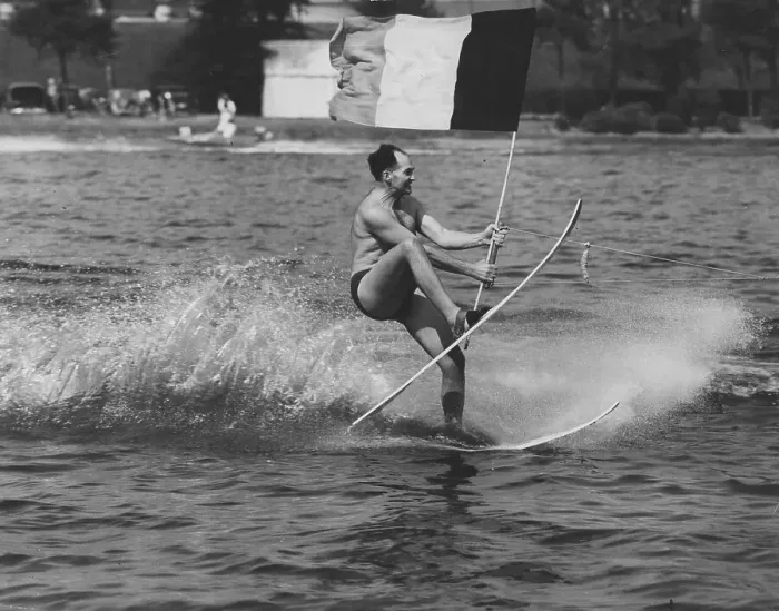 Framed Print : Water ski acrobatics, England, Great Britain