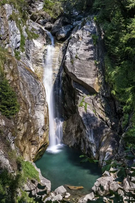 Framed Print : Waterfall in the Groppenstein Gorge