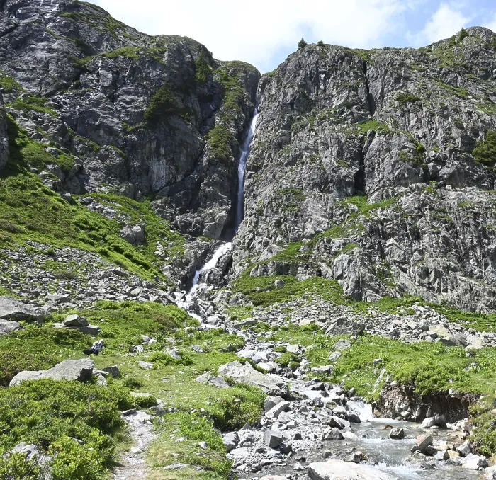 Framed Print : Waterfall near La Flegere