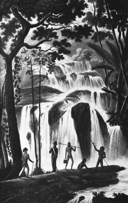 Framed Print : Waterfall in New Ireland, formerly Neumecklenburg