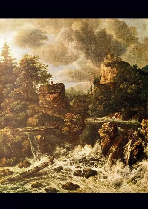 Framed Print : The Waterfall, painted by Jacob Izaakszoon van Ruisdeael Framed Print : The Waterfall, painted by Jacob Izaakszoon van Ruisdeael