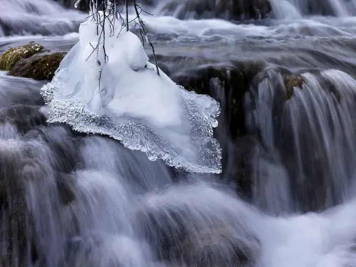 Framed Print : Waterfall, running water, icicle