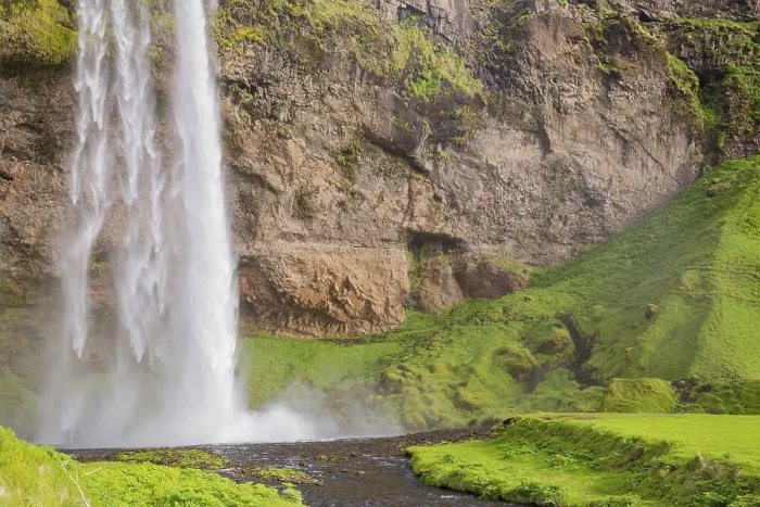 Framed Print : Waterfall Seljalandsfoss, 60 m high Framed Print : Waterfall Seljalandsfoss, 60 m high