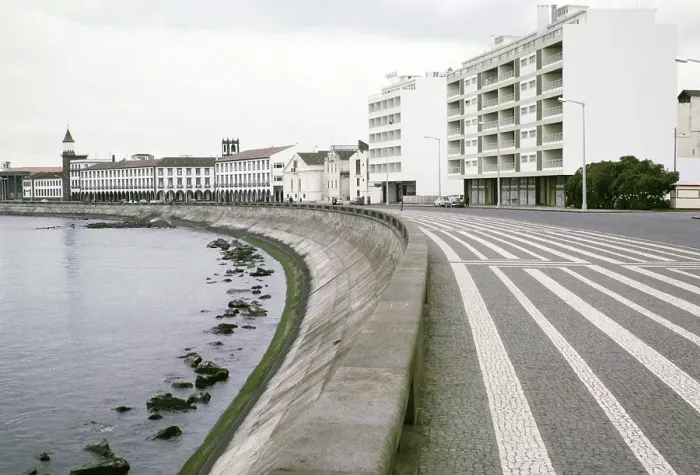 Framed Print : Waterfront promenade in Ponta Delgada, Sao Miguel Island, Azores, Portugal, April 1964, Europe Framed Print : Waterfront promenade in Ponta Delgada, Sao Miguel Island, Azores, Portugal, April 1964, Europe