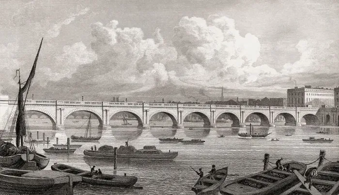 Framed Print : Waterloo Bridge, London, UK, illustration by Th