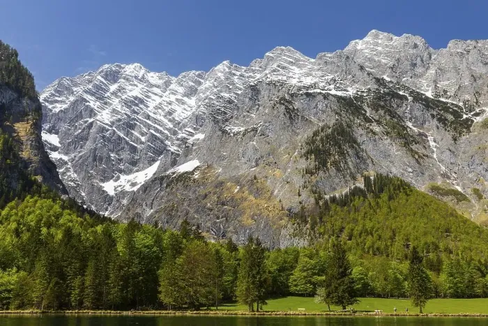 Framed Print : Watzmann group at Koenigssee, mixed forest Framed Print : Watzmann group at Koenigssee, mixed forest