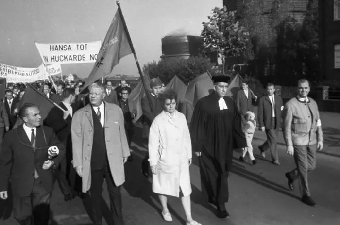 Framed Print : A wave of outrage swept the Ruhr area when the Hansa mine was closed