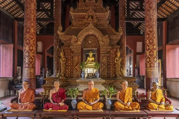 Framed Print : Wax figures of deceased monks in the Buddhist temple complex Wat Phra Singh Framed Print : Wax figures of deceased monks in the Buddhist temple complex Wat Phra Singh