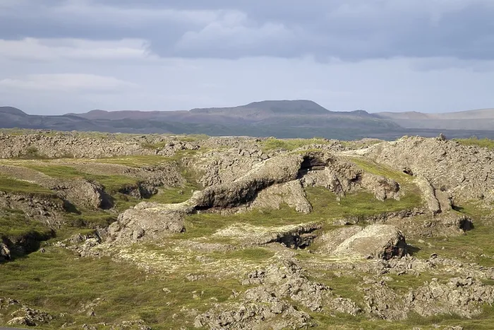 Framed Print : Weathered lava at Myvatn, Iceland