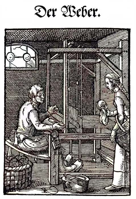 Framed Print : The Weaver, woodcut from the, Das Staendebuch Framed Print : The Weaver, woodcut from the, Das Staendebuch