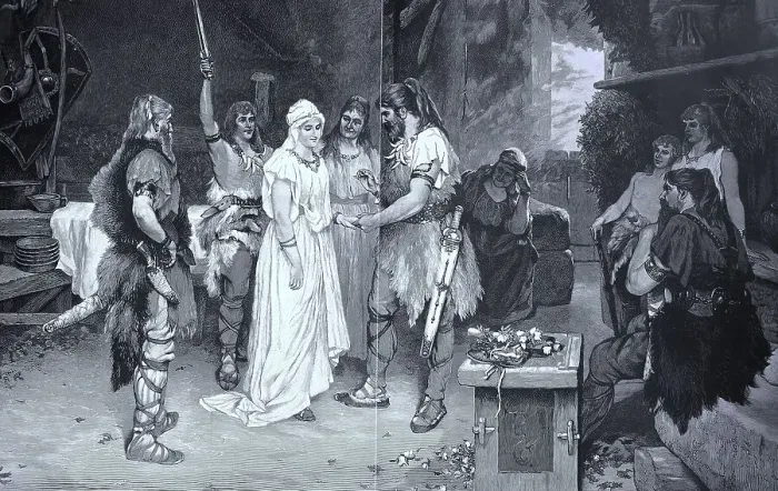 Framed Print : Wedding in ancient Germanic times Framed Print : Wedding in ancient Germanic times