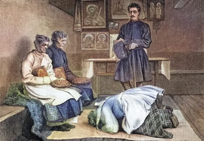 Framed Print : Wedding, Bride and groom, The blessing of a newlywed by her parents in Little Russia