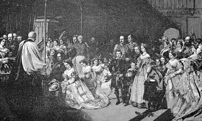 Framed Print : The Wedding of Prince William of Prussia to Princess Victoria of England in the Chapel of St