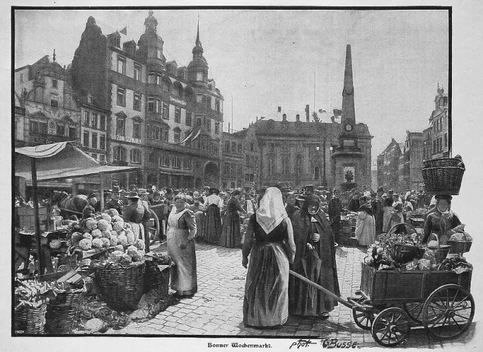 Framed Print : Weekly market in Bonn, Germany, c Framed Print : Weekly market in Bonn, Germany, c