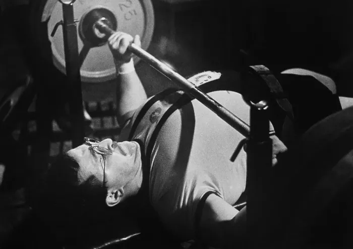 Framed Print : Weight lifter, athlete, East Germany