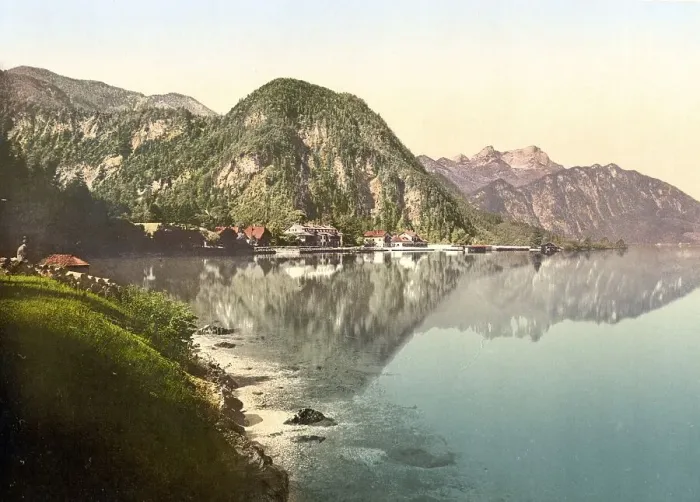 Framed Print : Weissenbach am Attersee, Austria, c Framed Print : Weissenbach am Attersee, Austria, c