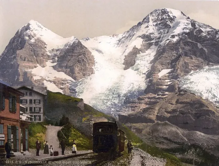 Framed Print : Wengern Alp Station, Eiger und Moench