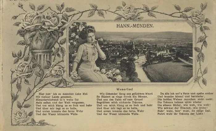 Framed Print : Weserlied in Hannoversch Muenden, Hann
