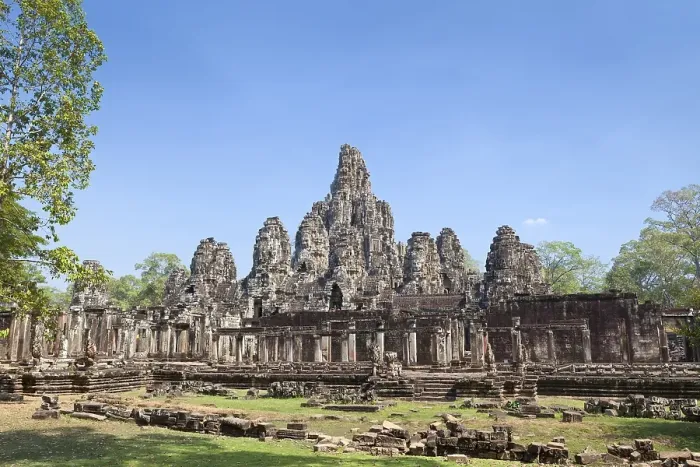 Framed Print : The west side of the Bayon temple Framed Print : The west side of the Bayon temple