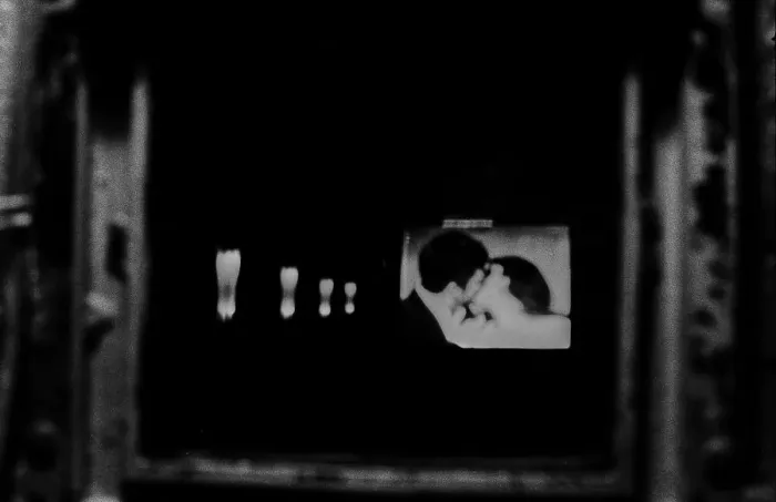 Framed Print : West Berlin, 21.1.1990, Schlueter cinema in Schlueterstrasse