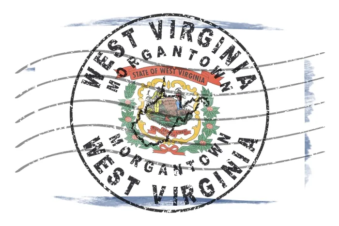 Framed Print : West Virginia Morgantown Round Seal Map Design