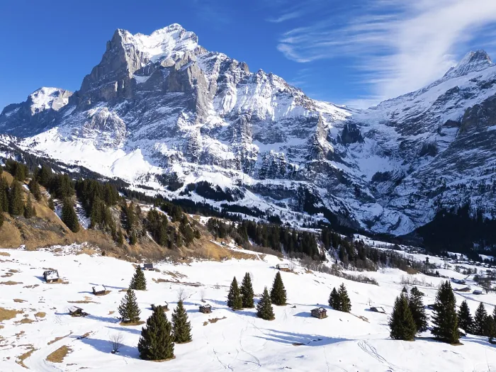 Framed Print : Wetterhorn Mountain on Sunny Winter Day