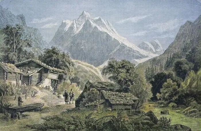 Framed Print : The Wetterhorn on the way from Interlaken to Grindelwald