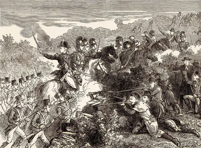 Framed Print : The Wexford Rellion, British Army attack on the Wexford rebels
