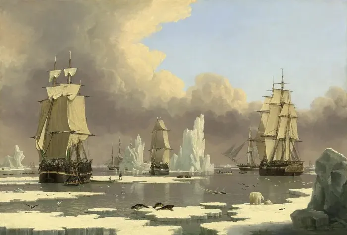 Framed Print : Whaling in the North, the Whaling Ships Swan and Isabella Framed Print : Whaling in the North, the Whaling Ships Swan and Isabella